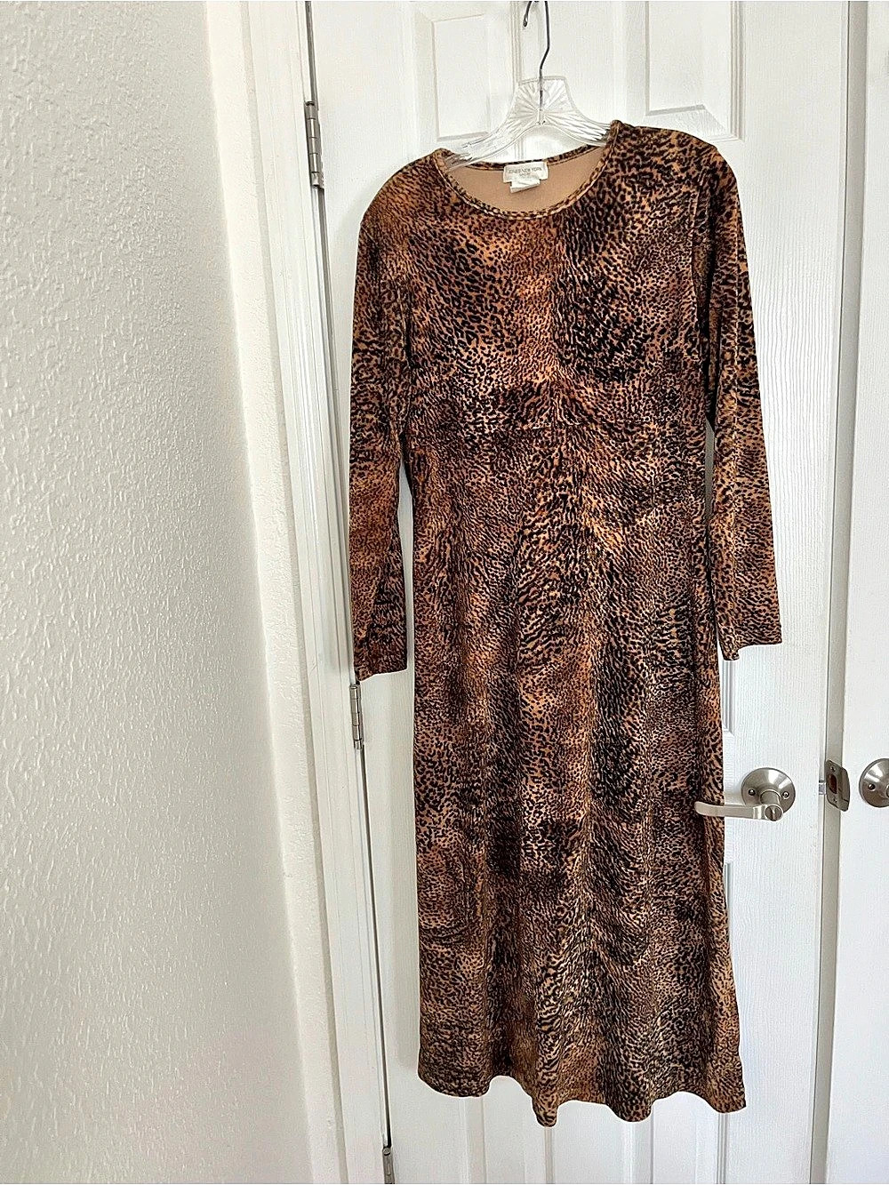 Jones New York Sport Animal Print Midi Dress in Brown Like New